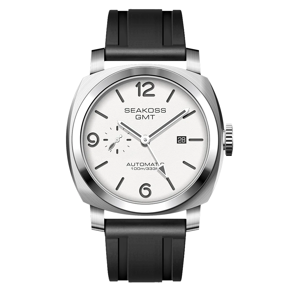 SEAKOSS GMT Men’s Diving Automatic Mechanical Watch — 10ATM Waterproof, 1963 Original 2557 Movement, Calendar, Sapphire Crystal