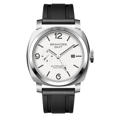 SEAKOSS GMT Men’s Diving Automatic Mechanical Watch — 10ATM Waterproof, 1963 Original 2557 Movement, Calendar, Sapphire Crystal