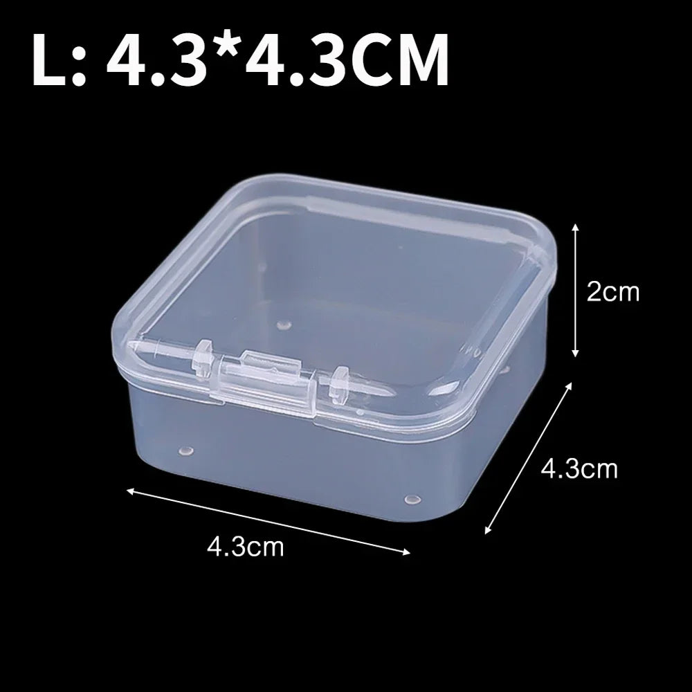 60/6PCS Mini Transparent Square Plastic Storage Boxes – Small Jewelry Organizer for Earrings & Packaging
