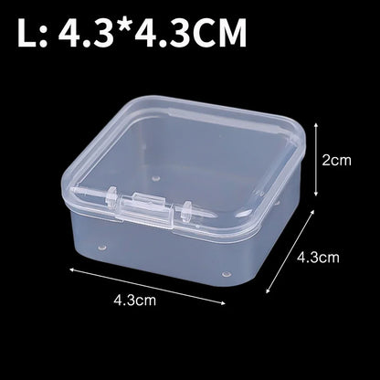 60/6PCS Mini Transparent Square Plastic Storage Boxes – Small Jewelry Organizer for Earrings & Packaging