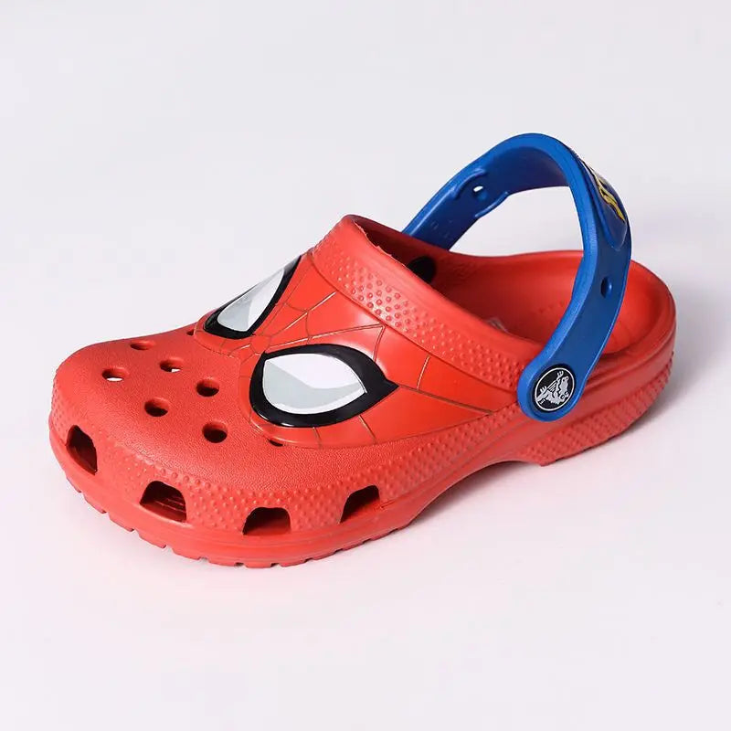 Cartoon Hole Sandals Slippers — Red EVA Hollow-Out Beach Shoes for Boys & Girls, Breathable Casual Jelly Garden Footwear Gift