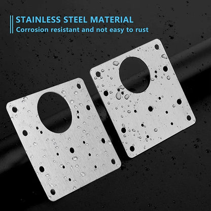 Kitchen Cupboard Door Hinge Repair Plate Kit - Cabinet Hinge Mounting Plate with Holes for Flat Fixing Brackets - Household Tool Set