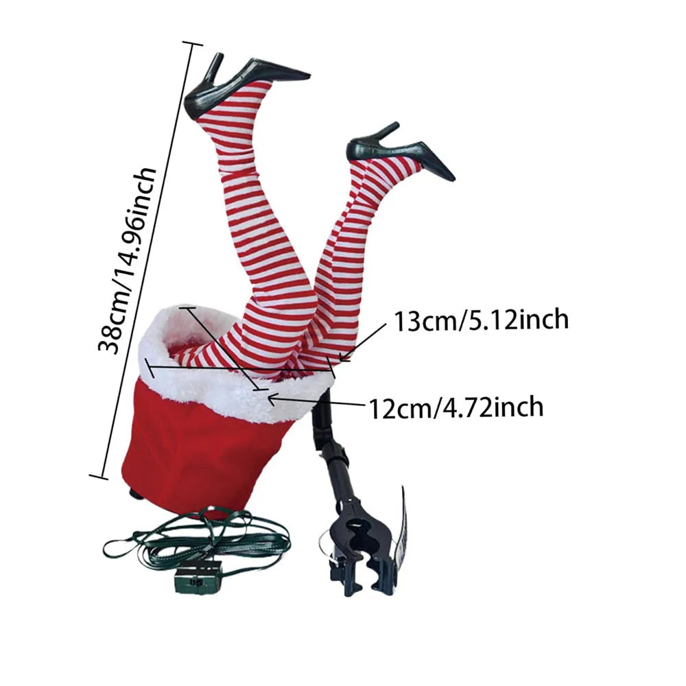 Fun Christmas Tree Leg Decoration | Plush Topper & Sticky Holiday Tree Ornament