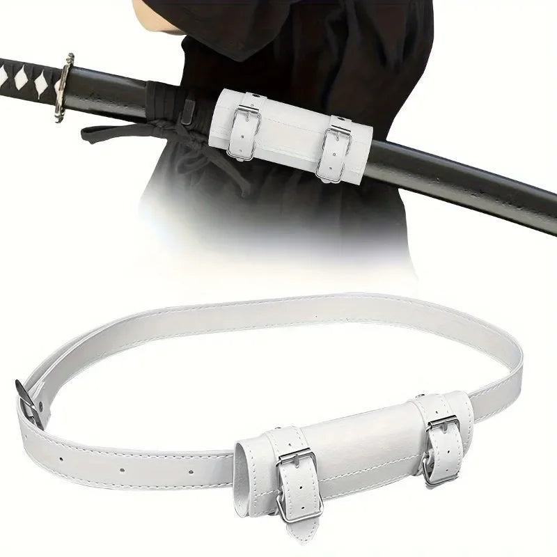 Fashion PU Leather Cosplay Sword Holder Belt – Samurai Anime Costume Accessory for Secure Sword Carry & Roleplay Outfit