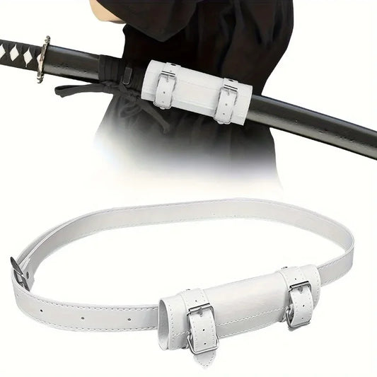 Fashion PU Leather Cosplay Sword Holder Belt – Samurai Anime Costume Accessory for Secure Sword Carry & Roleplay Outfit