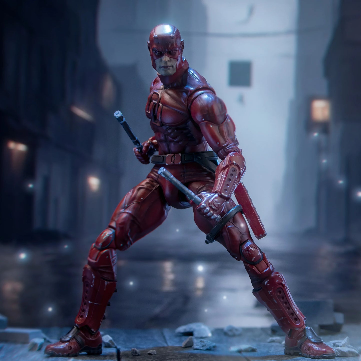 FlefToys Marvel Daredevil Action Figure — 8" Classic Red Shadowland Reborn Black, Devil Defenders Matt Murdock Legends In Stock