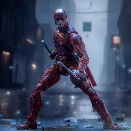 FlefToys Marvel Daredevil Action Figure — 8" Classic Red Shadowland Reborn Black, Devil Defenders Matt Murdock Legends In Stock