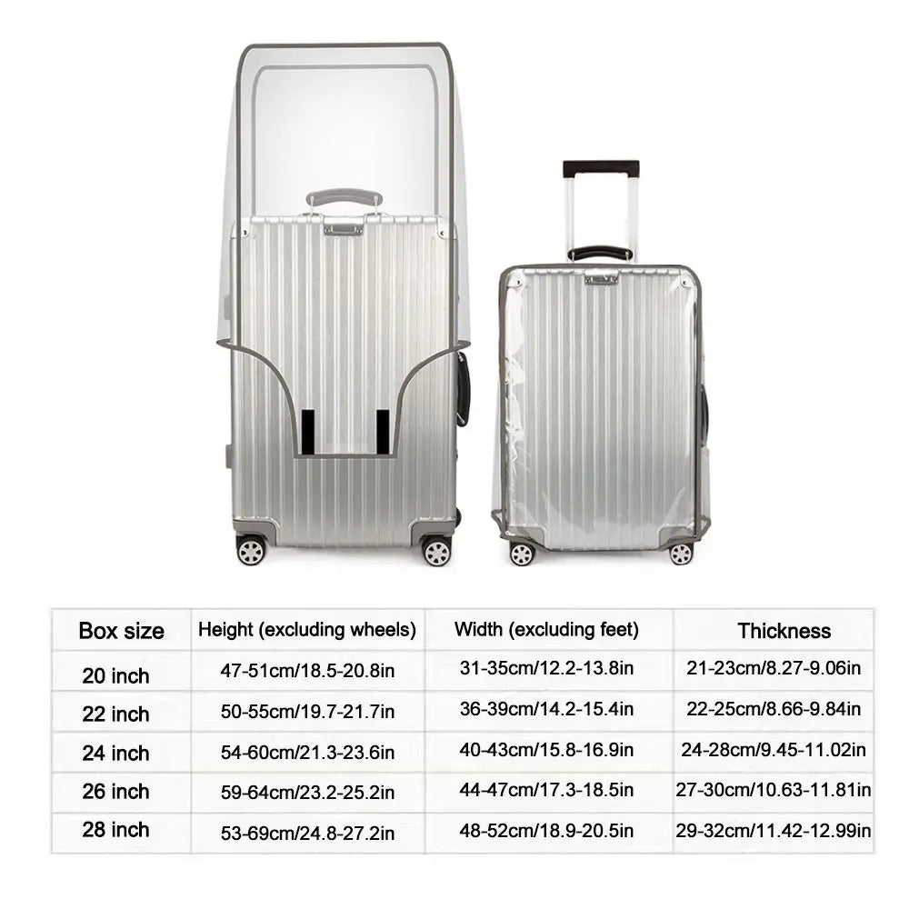 Transparent Waterproof Luggage Cover — Dustproof Protector for 16-30 Inch Suitcases