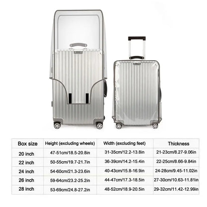 Transparent Waterproof Luggage Cover — Dustproof Protector for 16-30 Inch Suitcases