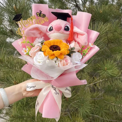 Disney Stitch Plush Bouquet – Super Soft Stuffed Doll Gift for Christmas, Birthday, Valentine & Graduation