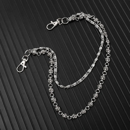 Harajuku Denim Hip Hop Chain - Personalized Punk Double-Layer Waist Chain for Unisex Streetwear