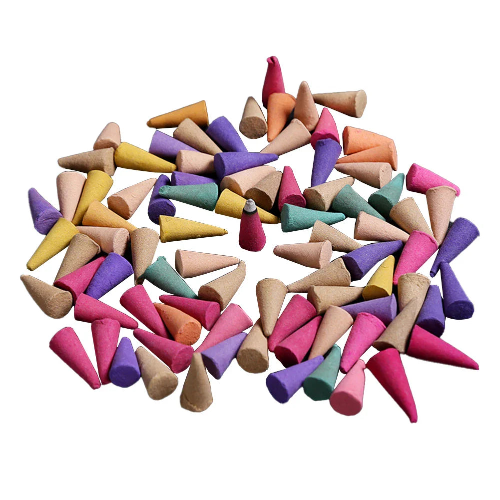 60PCS Scented Incense Cones – Natural Fragrance for Anxiety Relief, Meditation & Relaxation