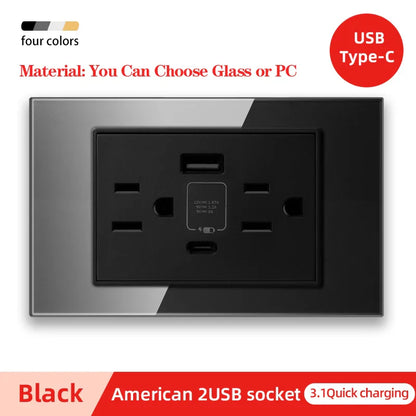 Herepow 118 Series Dual USB Wall Socket - Thailand & American Standard Smart Plug Adapter with Type-C 3.1A Fast Charging