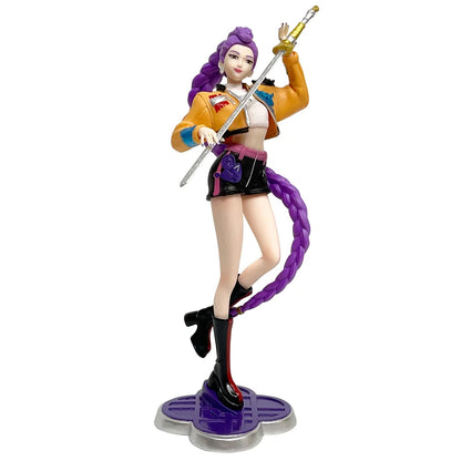22cm K-Pop Demon Hunters Anime Figures – Rumi, Zoey, Mira, Saja Vinyl Action Toy Collectibles for Fans & Cosplay Gifts