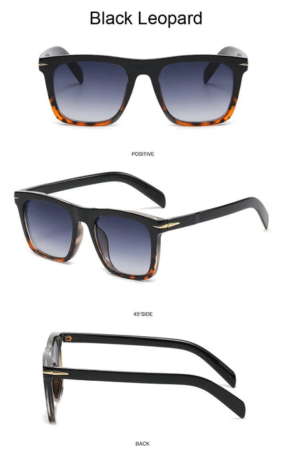 Vintage Square Sunglasses for Men – Classic Retro Gradient Designer Shades