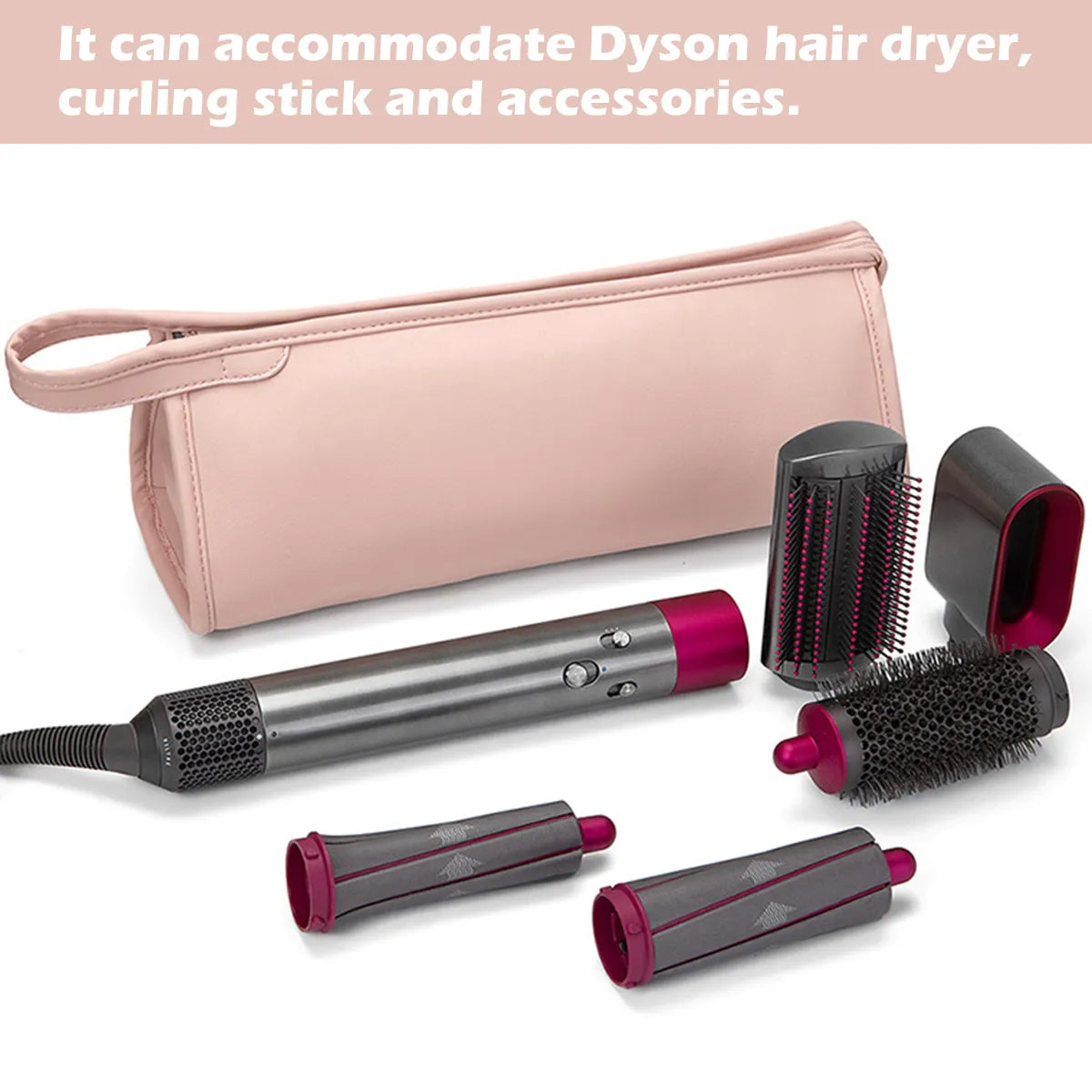 Waterproof PU Leather Hair Dryer Carrying Case - Portable Storage Bag for Dyson, Ideal for Travel and Safekeeping