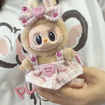 17cm Mini Plush Doll Clothes – Korea Kpop Exo Labubu Idol Suit Outfit Accessories, Doll Clothing Gift (Clothes Only)