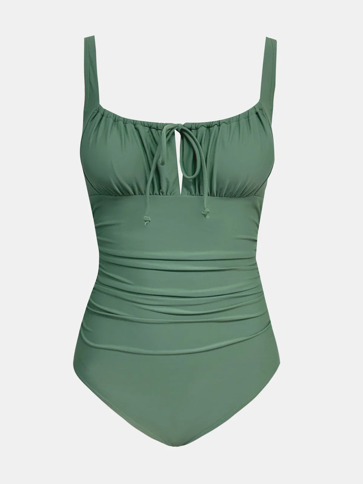 Cupshe Square Neck Drawstring One-Piece Swimsuit – Sexy Back Hook Monokini Beachwear for Women