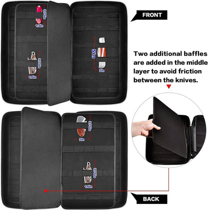 Pocket Knife Storage Case - Folding Knife Collection Organizer Roll for 66+ Knives