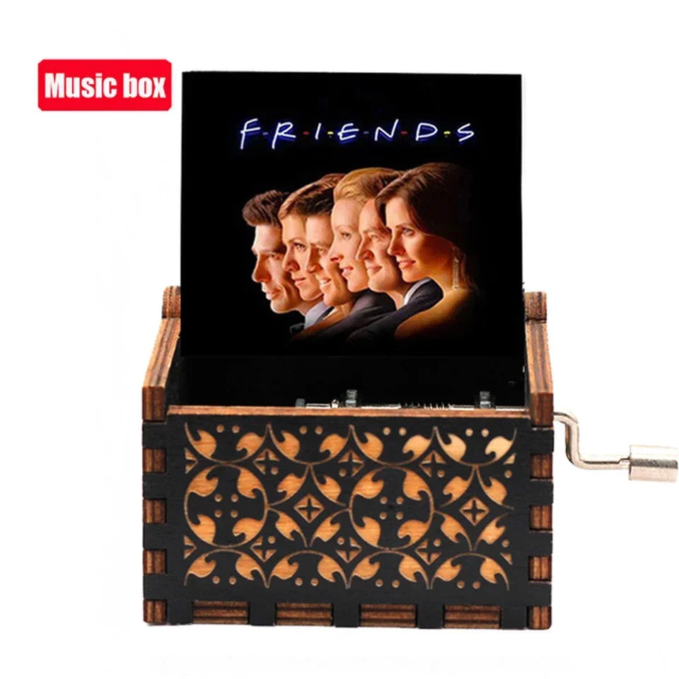 Wooden Hand Crank Jurassic Park Music Box – Classic Theme Melody Gift for Kids & Collectors