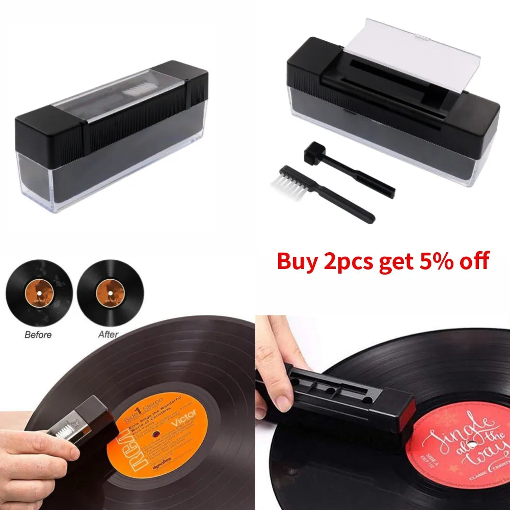 Anti-Static Vinyl Record Cleaning Kit - 1 Set Dust Remover Brush for Phonograph Turntable LP Records