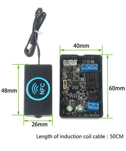 Mobile Phone NFC Fingerprint Relay Control Module – DC10V-120V IC Card Access Controller for Locomotive Car Unlock