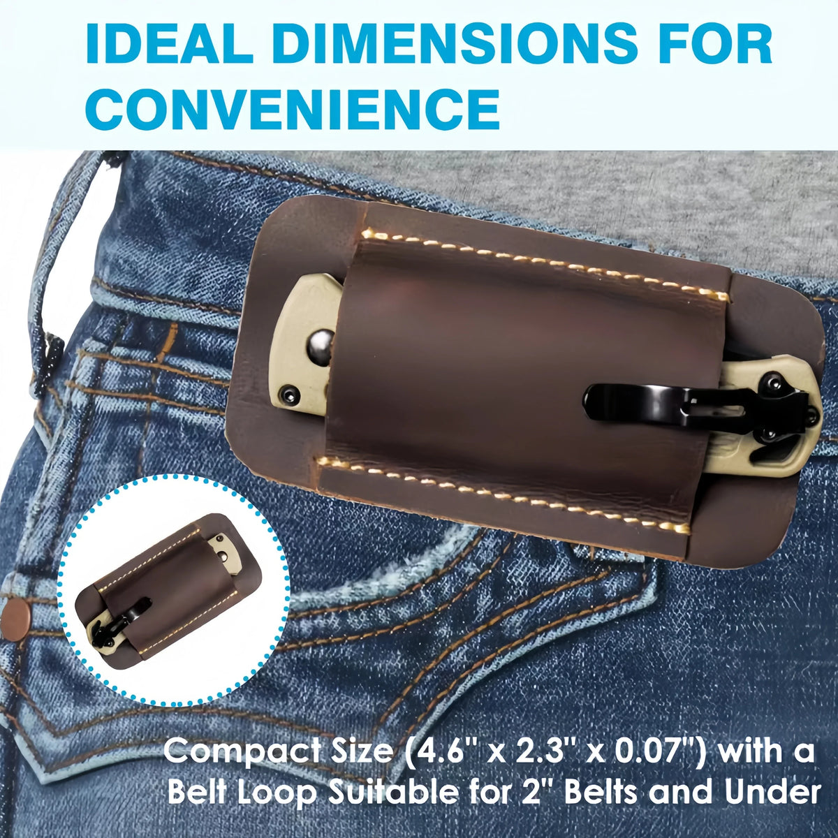 Leather EDC Holster – Multi-Tool Pocket Knife & Flashlight Carry Case, Outdoor Camping Daily Use Durable Belt Organizer
