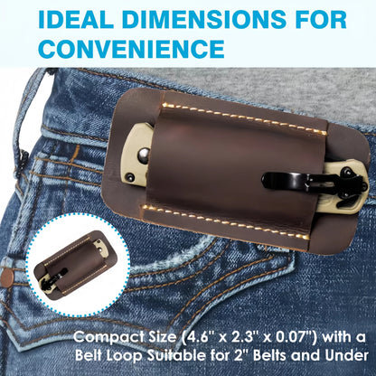 Leather EDC Holster – Multi-Tool Pocket Knife & Flashlight Carry Case, Outdoor Camping Daily Use Durable Belt Organizer