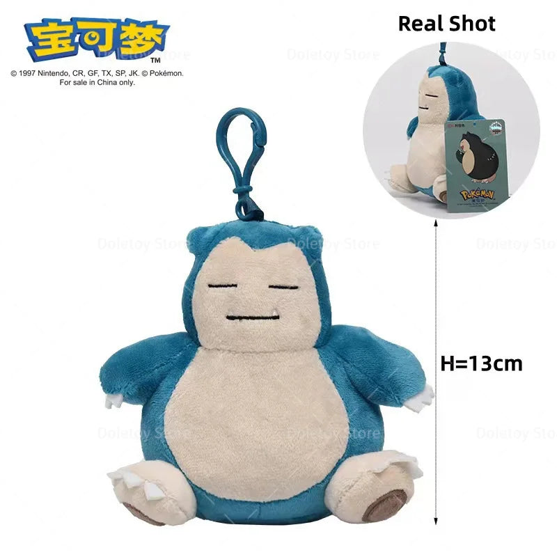 Original Pokémon Plush Keychain – Pikachu, Eevee, Charmander, Squirtle, Mew, Snorlax, Jigglypuff Cute Cartoon Doll Toy Gift for Kids