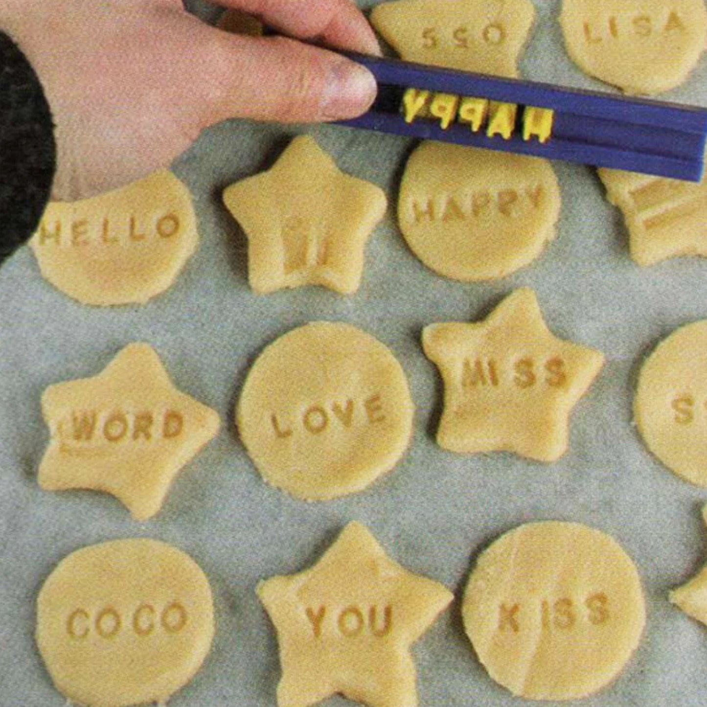 Alphabet Number Letter Biscuits Mold - Pottery Press Stamp for DIY Printing and Embossing, Cookie Cutter and Cake Tool
