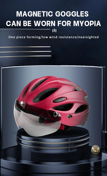 Adult Bike Helmet with LED Tail Light – Lightweight & Breathable Cycling Helmet (58-62cm), Colorful Bicycle Accessory