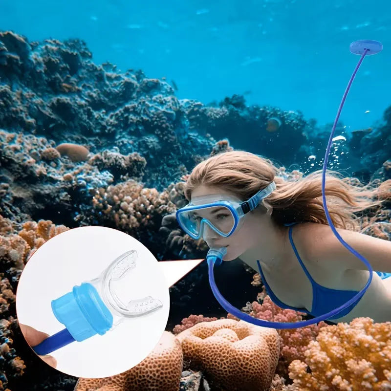 Foldable Dry Snorkel - Silicone Anti-Choking Single Breathing Tube for Swimming & Diving