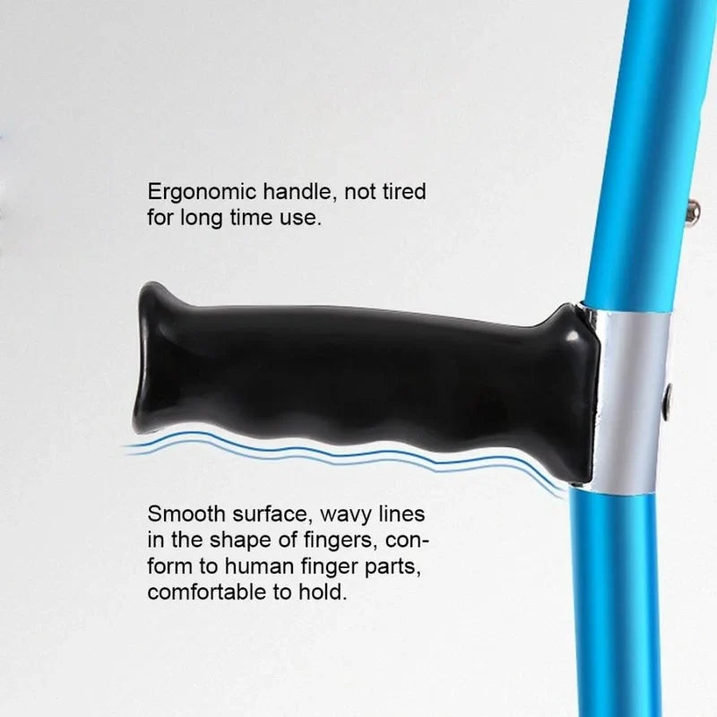 Adjustable Folding Aluminum Crutch – Telescopic Underarm Cane for Seniors & Disabled