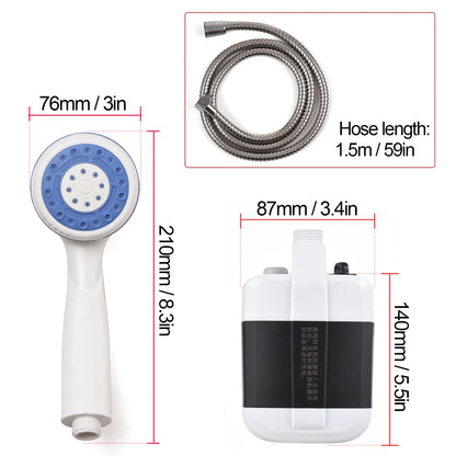 Portable Camping Shower | USB Rechargeable Electric Pump | Ideal for Camping, Car Washing, Gardening, and Pet Cleaning