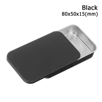 Metal Rectangular Mini Tin Box – Hinged Push-Top Candy, Pill & Small Storage Container