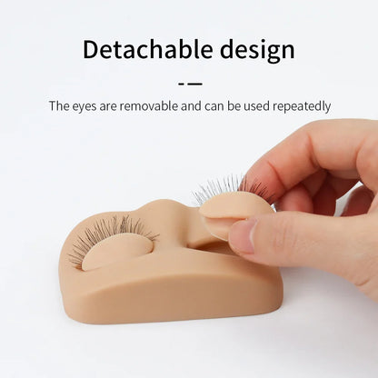 GLAMLASH Mini Lash Practice Training Head – Eyelash Extension Model with Removable Eyelids for Lash Extension Training Tool