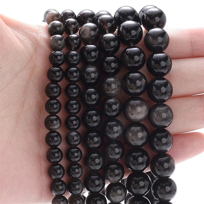 Natural Stone Round Beads 4-12mm Tiger Eye Lava Turquoise Jade for DIY Jewelry Making Bracelet Craft Supplies