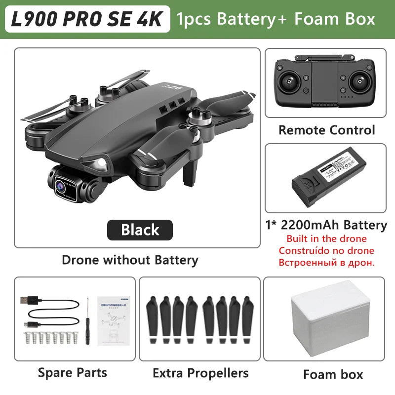 LYZRC L900 PRO GPS Drone – 4K HD Dual Camera, 5G WiFi, Brushless Motor, FPV Quadcopter, Foldable Aerial Photography Drone