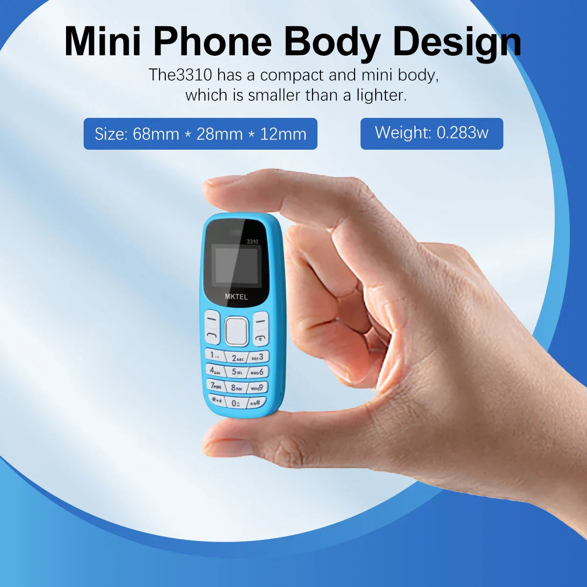 MKTEL 3310 Mini Feature Phone – Dual SIM, Dual Standby with MP3/MP4, FM Radio, Bluetooth & GPRS