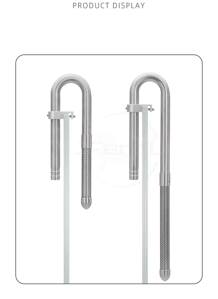 AQUAPRO Mini Stainless Steel Skimmer – Inlet & Outlet Pipes for Aquarium Fish Tanks, Filtro Accessories