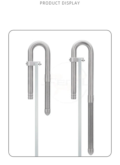 AQUAPRO Mini Stainless Steel Skimmer – Inlet & Outlet Pipes for Aquarium Fish Tanks, Filtro Accessories