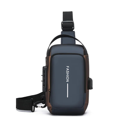 Durable Oxford Fabric Men’s Sling Bag — Stylish Motorcycle Crossbody Chest Pack with Phone Pocket & Zip Closure for Daily Commute