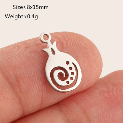 5pcs Stainless Steel Fruit Charms – Strawberry, Cherry, Pineapple & Watermelon Pendants for DIY Bracelets & Necklace Jewelry Making