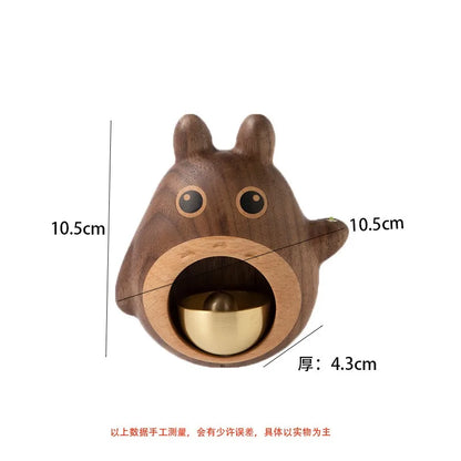 Wooden Wind Chimes with Copper Bells - Totoro Entry Doorbell Pendant, Cute Door Entry Reminder, Home Decor & Housewarming Gift
