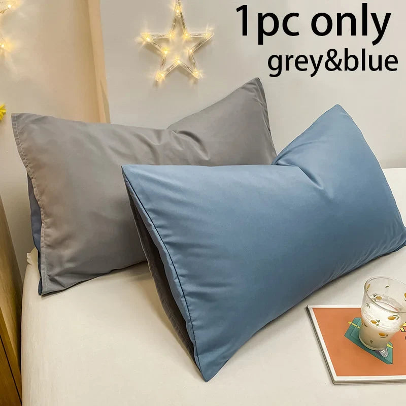 100% Cotton Brushed Color Block Pillowcases - Soft Cozy Wrinkle & Fade Resistant Envelope Closure