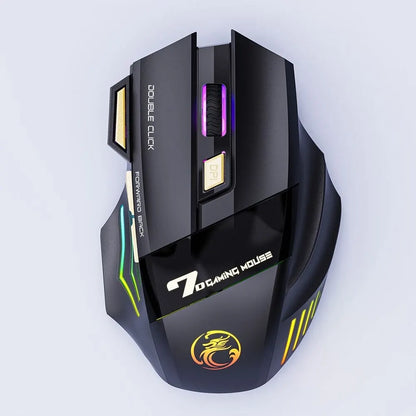 IMICE GW-X7 Wireless Gaming Mouse | 3200DPI, Dual Mode, Rechargeable, 7 Keys, Silent, Bluetooth, 7-Color LED
