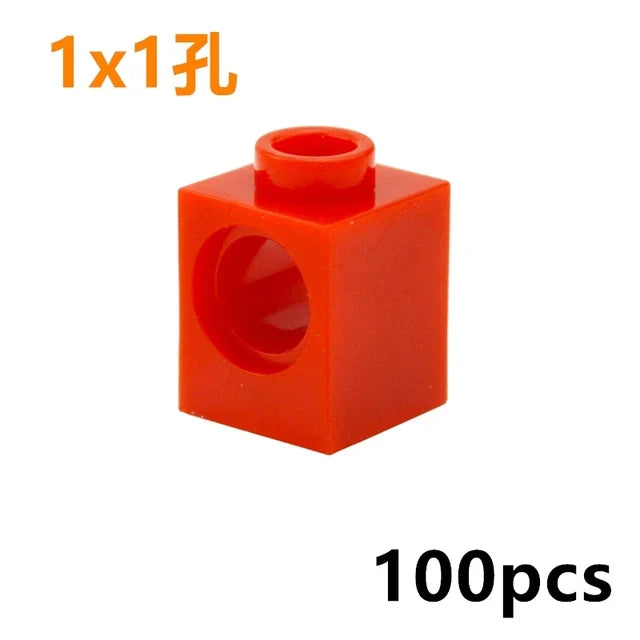 Technical Building Block Long Beam with Holes – Thick MOC Studded Bricks Compatible with 3703, 32018, 3895, 2730, 3894, 3701, 3700