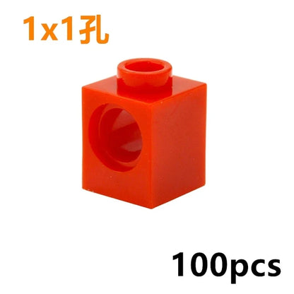 Technical Building Block Long Beam with Holes – Thick MOC Studded Bricks Compatible with 3703, 32018, 3895, 2730, 3894, 3701, 3700