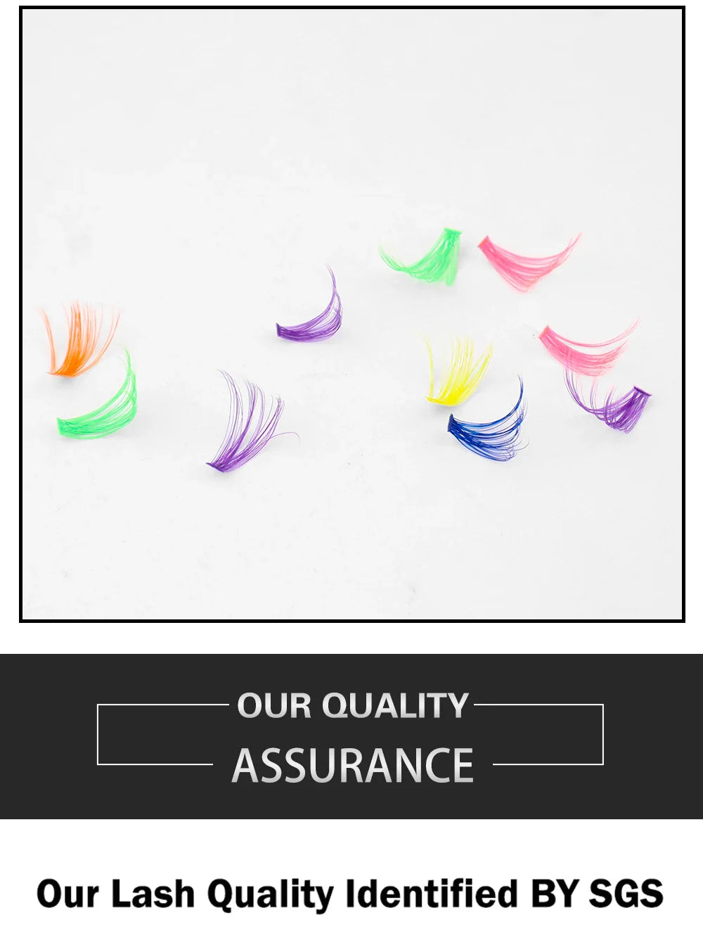 14/16mm D Curl Colorful Glitter Manga Lashes – Wispy Spikes, Soft DIY Cluster False Eyelashes