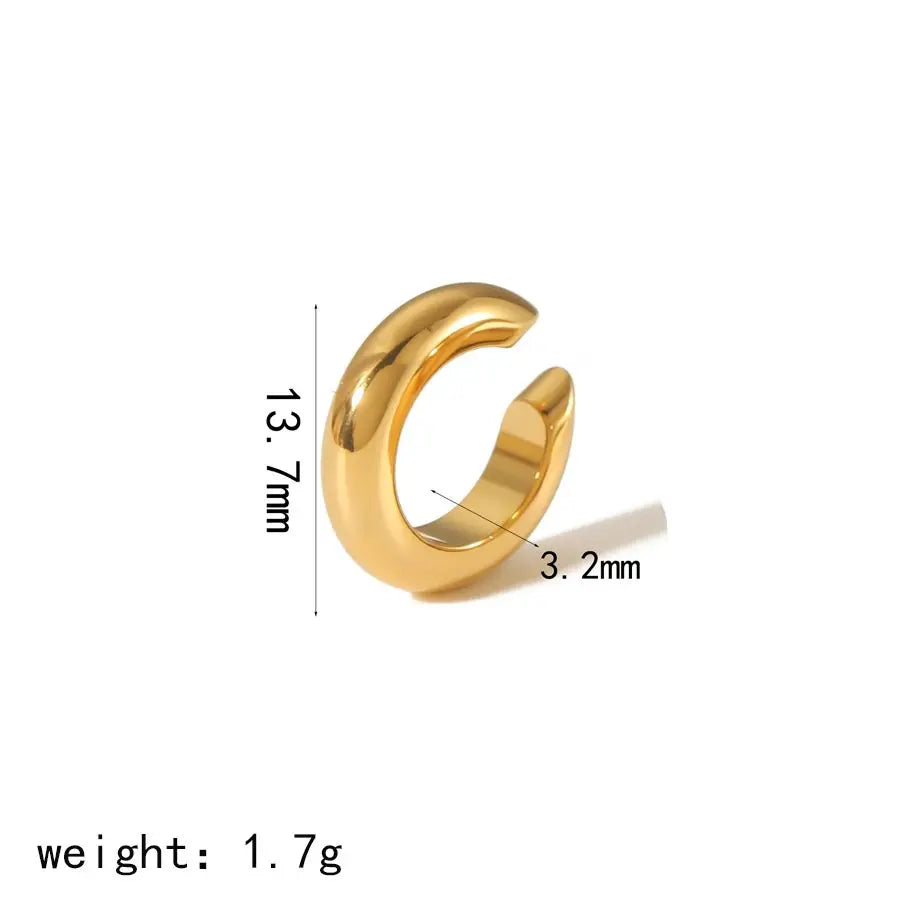 18K Gold Stainless Steel Multilayer Ear Clip – Waterproof Fashionable Women’s Jewelry Gift